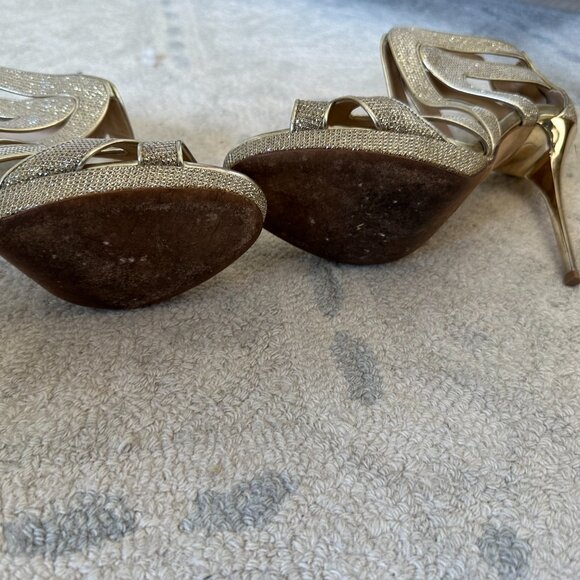 Jimmy Choo 247 Collar Lame Glitter Sandals Size 39 - Picture 3 of 5
